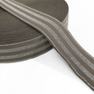 Guma glatka 4 cm LUREX SILVER taupe