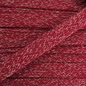 Bavlnená šnúra plochá 15 mm melange red