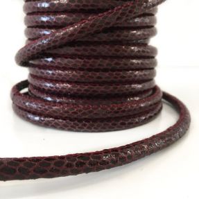 Uže imitacija kože Snake bordeaux
