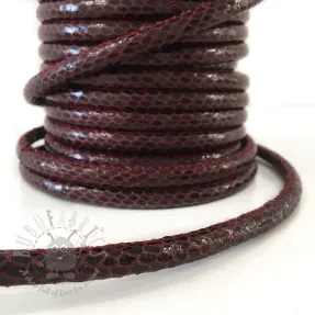 Uže imitacija kože Snake bordeaux