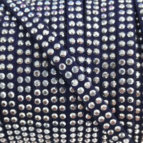 Semiš uzica s kristalima dark blue