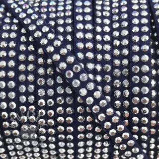 Semiš uzica s kristalima dark blue