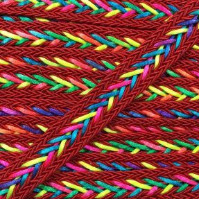 Poliesterska pletena vrpca NEON red