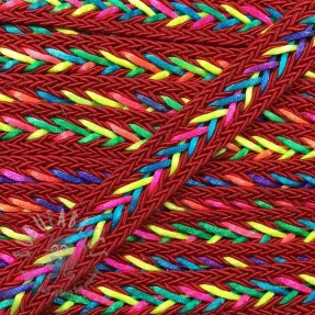 Poliesterska pletena vrpca NEON red