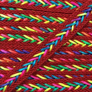 Poliesterska pletena vrpca NEON red