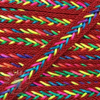 Poliesterska pletena vrpca NEON red