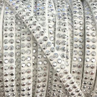 Semiš uzica s kristalima white