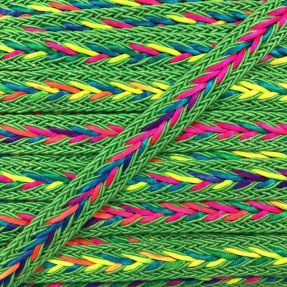 Poliesterska pletena vrpca NEON lime