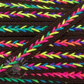 Poliesterska pletena vrpca NEON choco