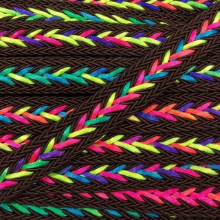 Poliesterska pletena vrpca NEON choco