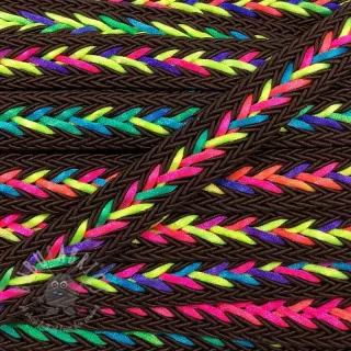 Poliesterska pletena vrpca NEON choco