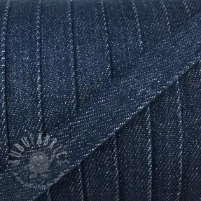 Pamučna vrpca ravna 15 mm Denim petrol