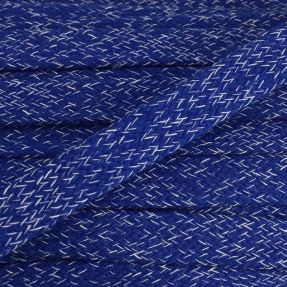 Bavlnená šnúra plochá 15 mm melange cobalt