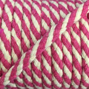 Bombažna vrvica 5 mm fuchsia ecru