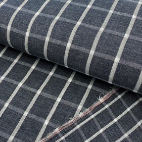 Tetra Tkanina/Muslin Double sided Checks navy melange