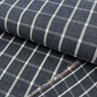 Tetra Tkanina/Muslin Double sided Checks navy melange