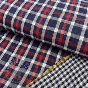 Tetra Tkanina/Muslin Double sided Checks navy