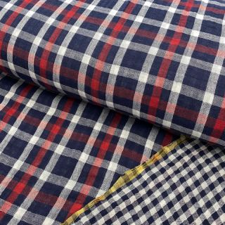 Tetra Tkanina/Muslin Double sided Checks navy