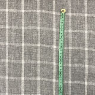 Tetra Tkanina/Muslin Double sided Checks light grey melange