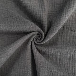 Dvoslojna gaza/muslin dark grey ORGANIC