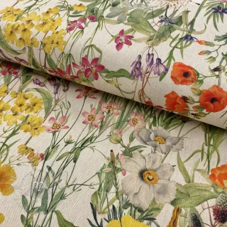 Dekorativna tkanina Linenlook Wildflower sunny field digital print