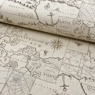 Dekorativna tkanina Linenlook Map mediterranean sea