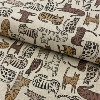 Dekorativna tkanina Linenlook Cat wildlife art