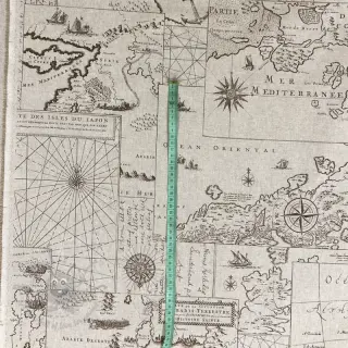 Dekorativna tkanina Linenlook Map mediterranean sea