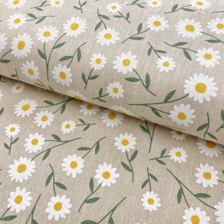 Dekorativna tkanina Linenlook Daisy sweet field