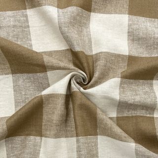 Viscose s lanom YARN DYED CHECK light brown