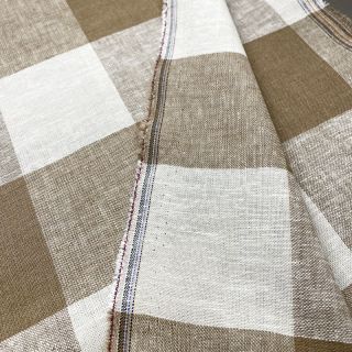 Viscose s lanom YARN DYED CHECK light brown