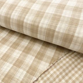 Tetra Tkanina/Muslin Double sided CHECKS MINI beige