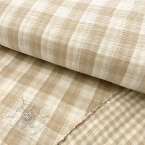 Tetra Tkanina/Muslin Double sided CHECKS MINI beige