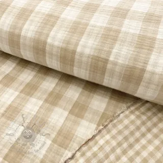 Tetra Tkanina/Muslin Double sided CHECKS MINI beige