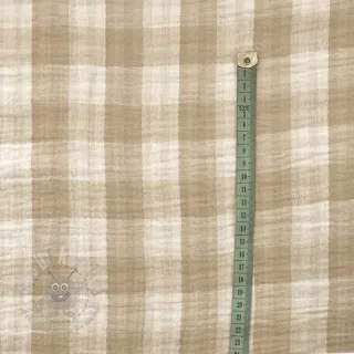 Tetra Tkanina/Muslin Double sided CHECKS MINI beige