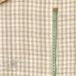Tetra Tkanina/Muslin Double sided CHECKS MINI beige