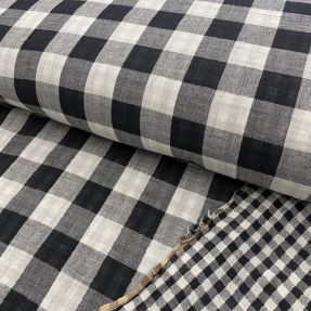 Dvostruka gaza/muslin Double sided CHECKS MINI black