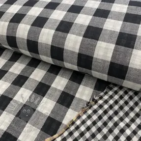 Tetra Tkanina/Muslin Double sided CHECKS MINI black