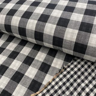 Dvostruka gaza/muslin Double sided CHECKS MINI black