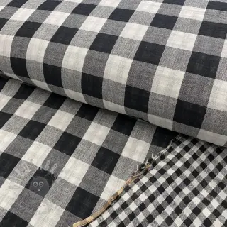 Tetra Tkanina/Muslin Double sided CHECKS MINI black