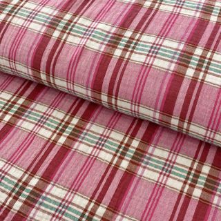 Dvostruka gaza/muslin Double sided CHECKS pink