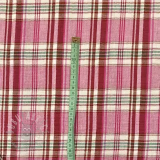 Tetra Tkanina/Muslin Double sided CHECKS pink