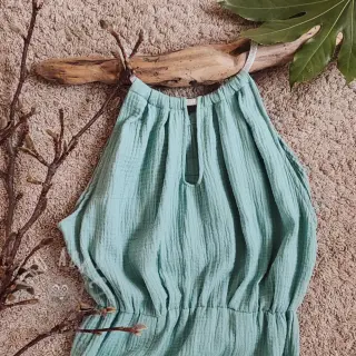 Tetra Tkanina/Muslin teal ORGANIC