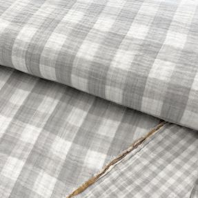 Dvostruka gaza/muslin Double sided CHECKS MINI grey
