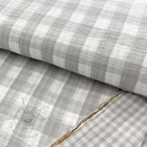 Tetra Tkanina/Muslin Double sided CHECKS MINI grey