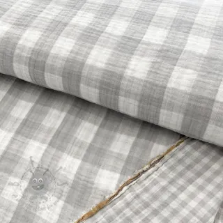 Tetra Tkanina/Muslin Double sided CHECKS MINI grey