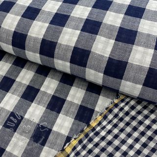 Tetra Tkanina/Muslin Double sided CHECKS MINI navy