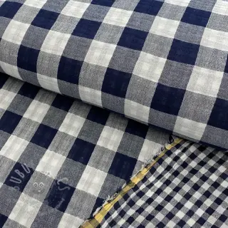 Tetra Tkanina/Muslin Double sided CHECKS MINI navy