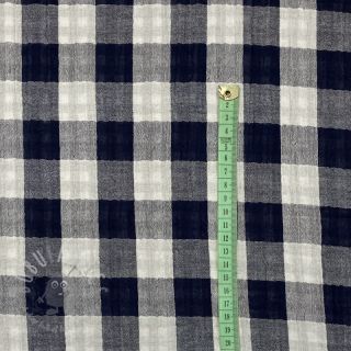 Tetra Tkanina/Muslin Double sided CHECKS MINI navy
