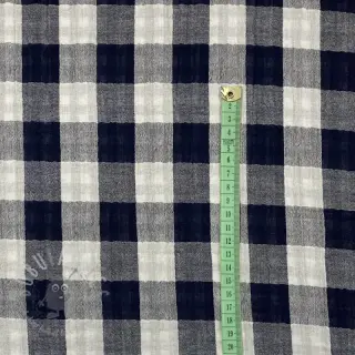 Tetra Tkanina/Muslin Double sided CHECKS MINI navy